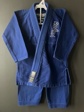 Kids Brazilian Jiu Jitsu Gi Size CO Age 6-7 Blue BJJ Kimono 2 pc Jacket Trousers